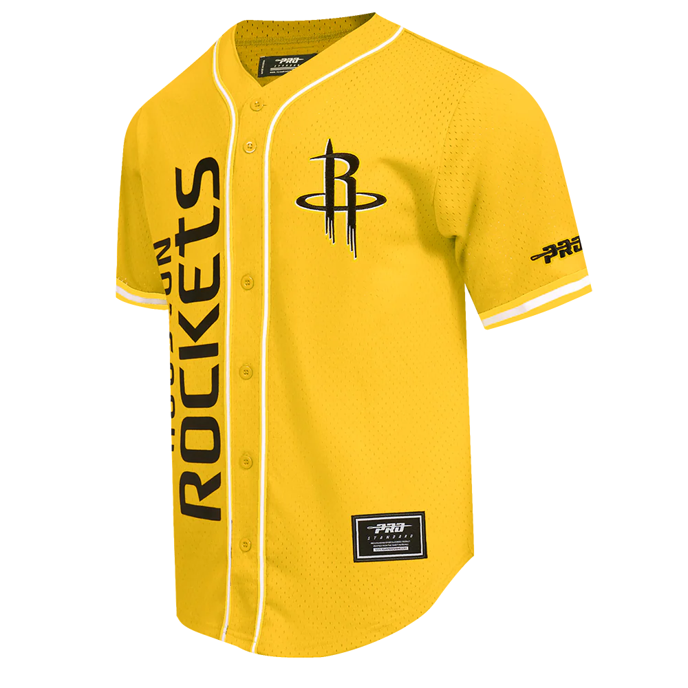 Men's Houston Rockets Pro Standard Baseball Jersey (Yellow) - Image 3